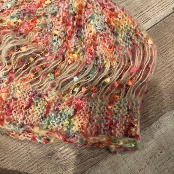 Perry Ellis Multi-Colored Fringe Hat & Scarf Set - Picture 3 of 7